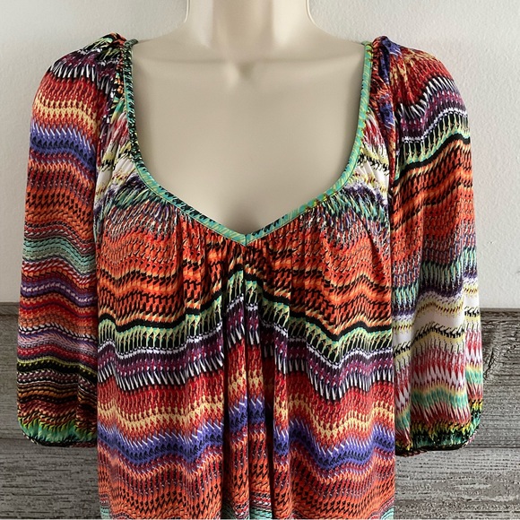 Tbags Los Angeles colorful print dress size small - Picture 3 of 7